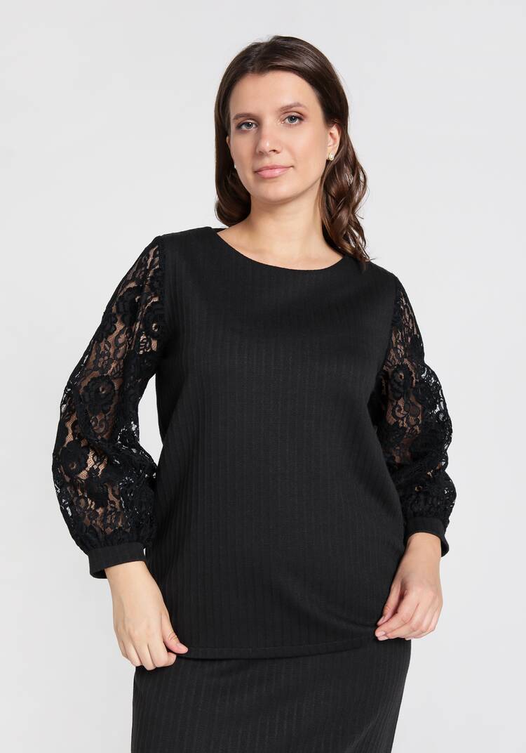 Блуза с кружевными  рукавами шир.  750, рис. 7