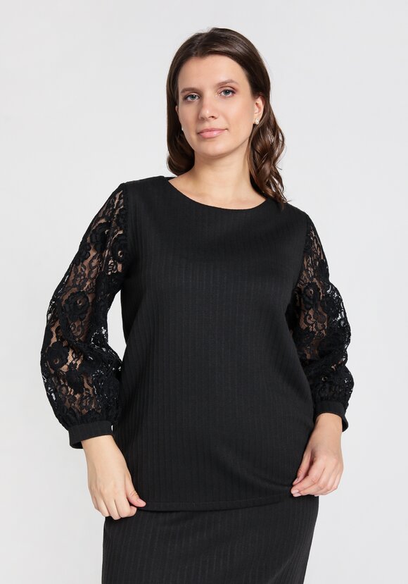 Блуза с кружевными  рукавами шир.  580, рис. 7