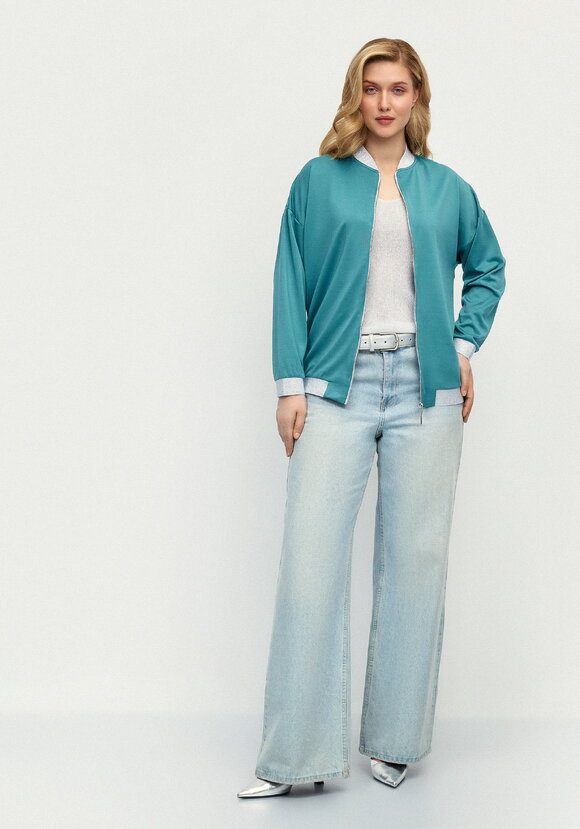 Бомбер трикотажный с ажурной спинкой шир.  580, рис. 40