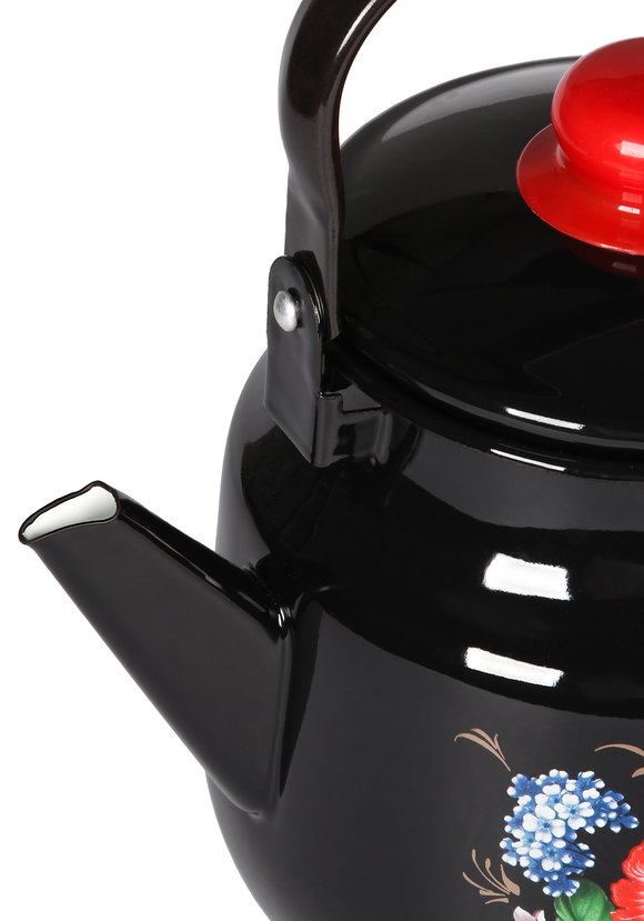 Чайник эмалированный Жостовские мотивы шир.  580, рис. 5