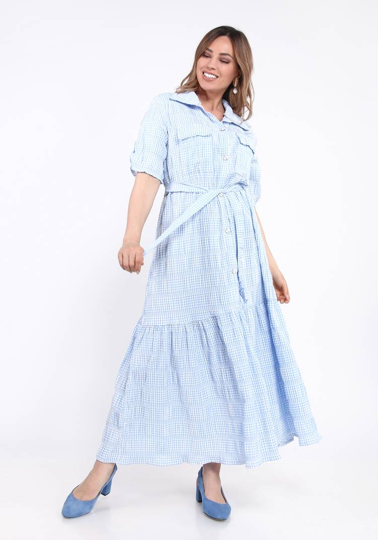 Платье в стиле сафари из хлопка шир.  750, рис. 6