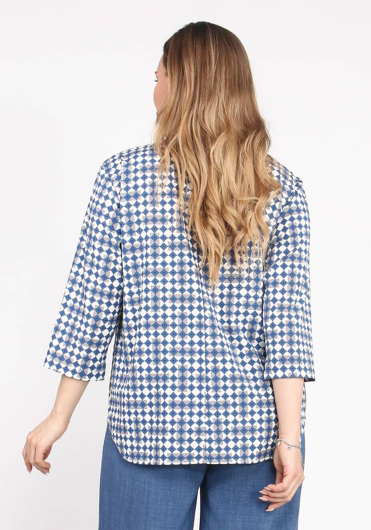 Блуза с длинным рукавом с принтом Ромб шир.  750, рис. 4