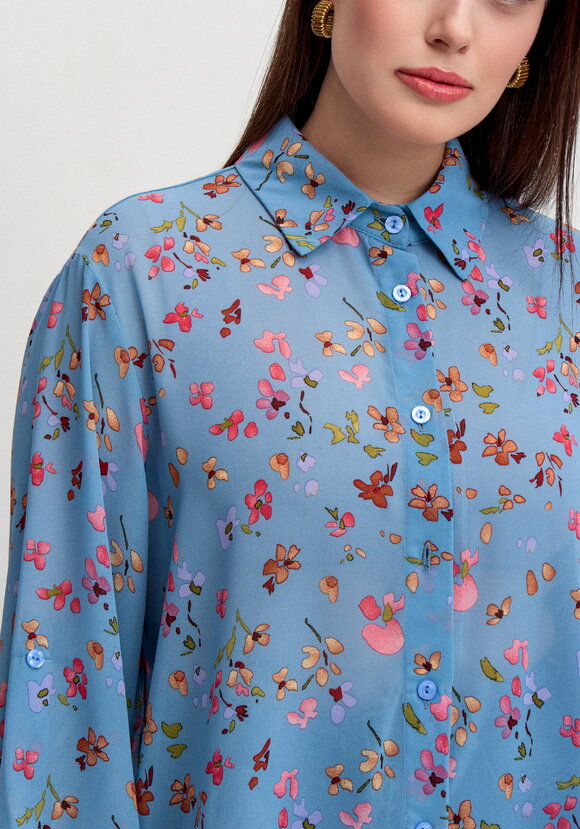 Рубашка с флористическим принтом шир.  580, рис. 19