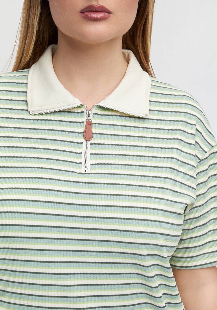 Поло на молнии в полоску шир.  750, рис. 14