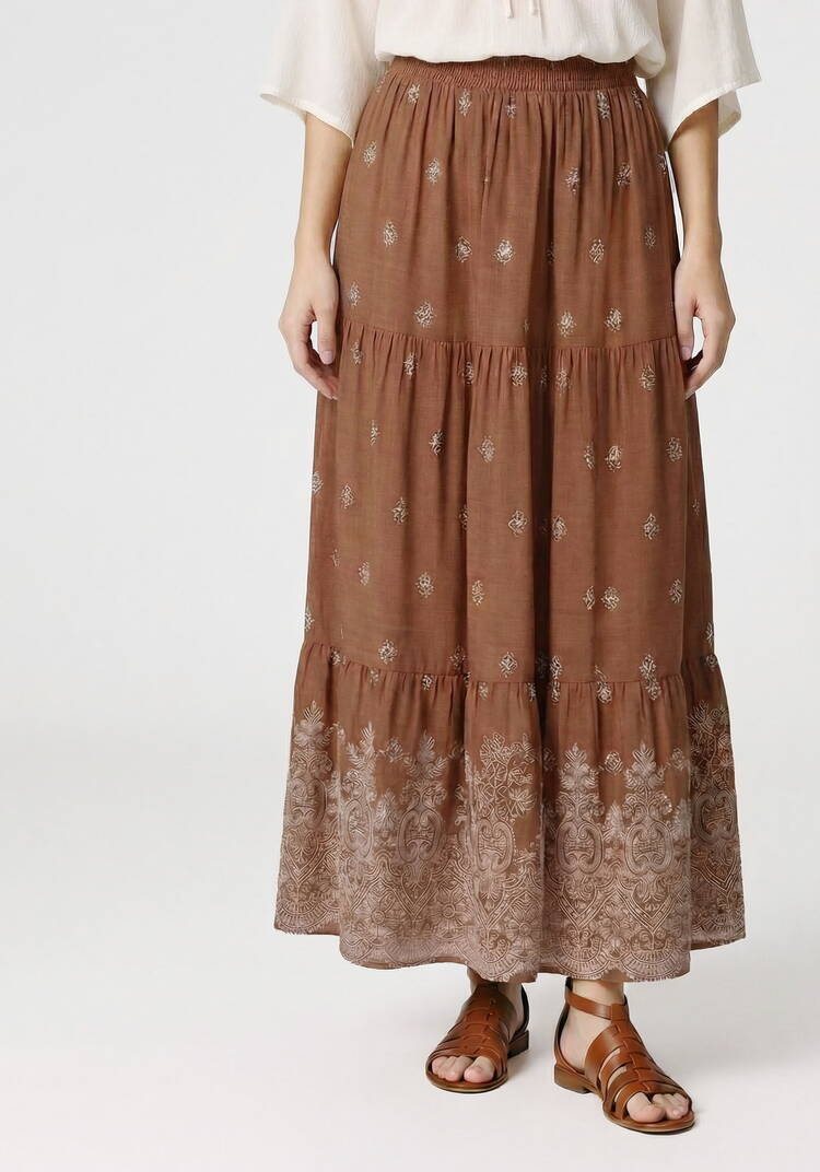 Юбка на резинке с купонным принтом шир.  750, рис. 10