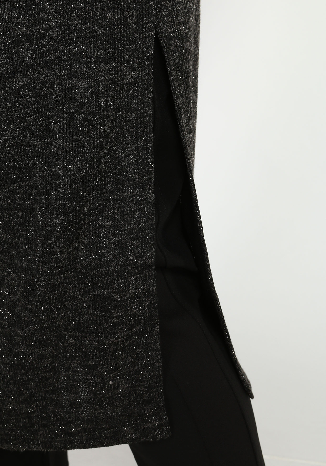 Кардиган с карманами и поясом удлинённый Синель, размер 46, цвет тёмно-серый - фото 6