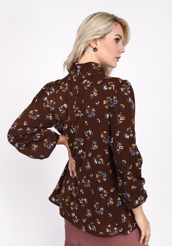 Блуза с воротником стойка и длинным рукавом шир.  580, рис. 10