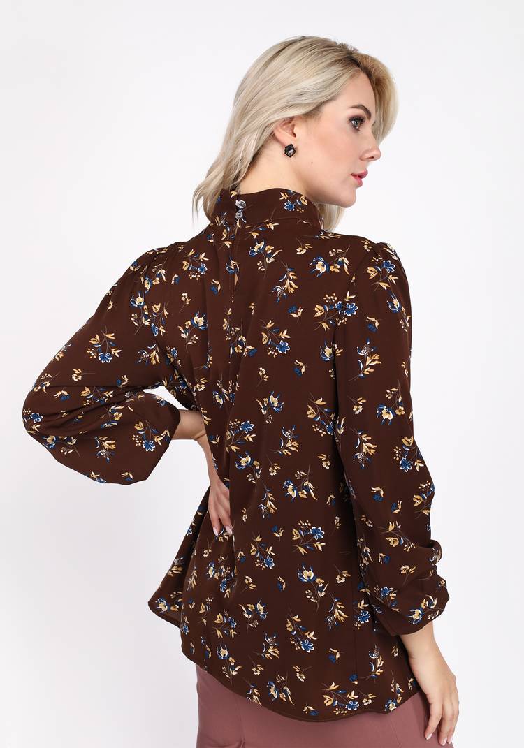 Блуза с воротником стойка и длинным рукавом шир.  750, рис. 10