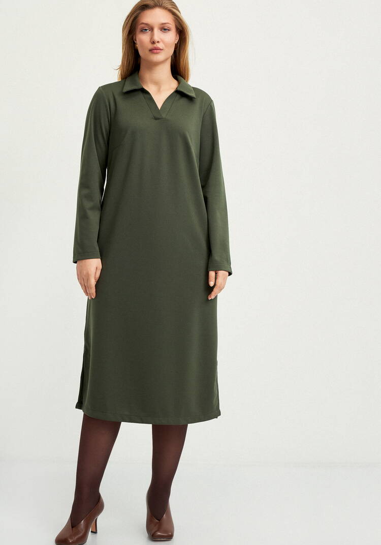 Платье с разрезами по бокам и карманами шир.  750, рис. 4