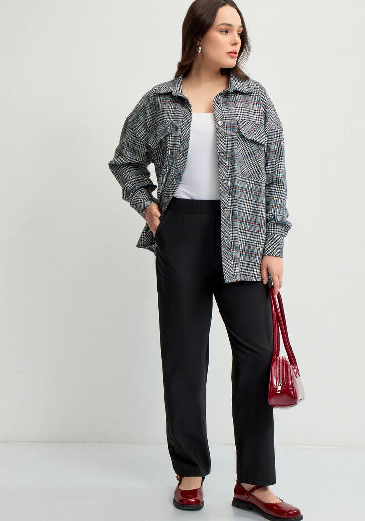 Брюки прямые с имитацией гульфика Элис шир.  750, рис. 17