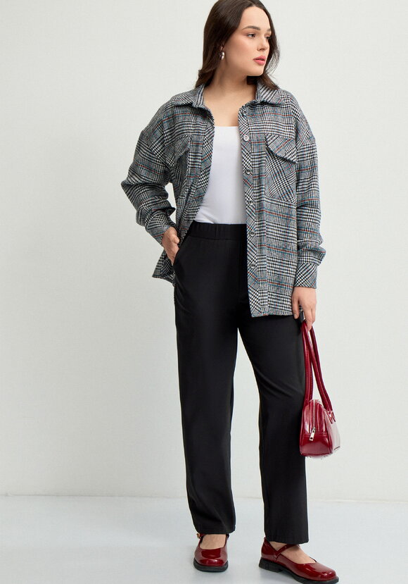 Брюки прямые с имитацией гульфика Элис шир.  580, рис. 17