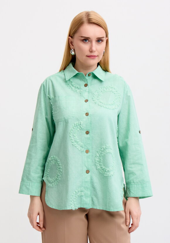 Блуза с фактурным рисунком из хлопка шир.  580, рис. 10