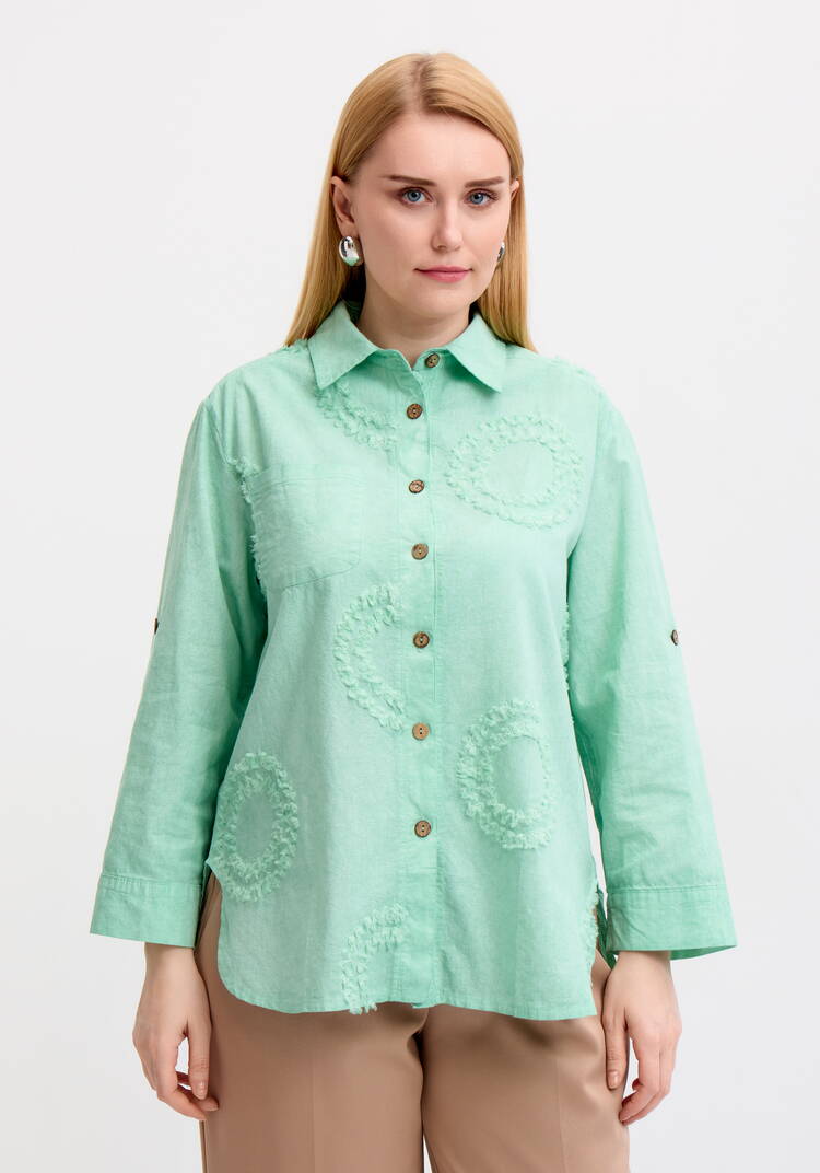 Блуза с фактурным рисунком из хлопка шир.  750, рис. 10