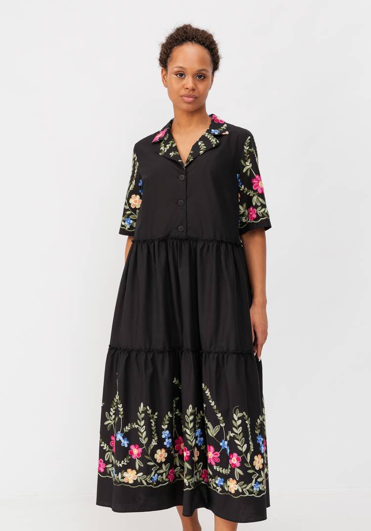 Платье ярусное с цветочной вышивкой шир.  750, рис. 2
