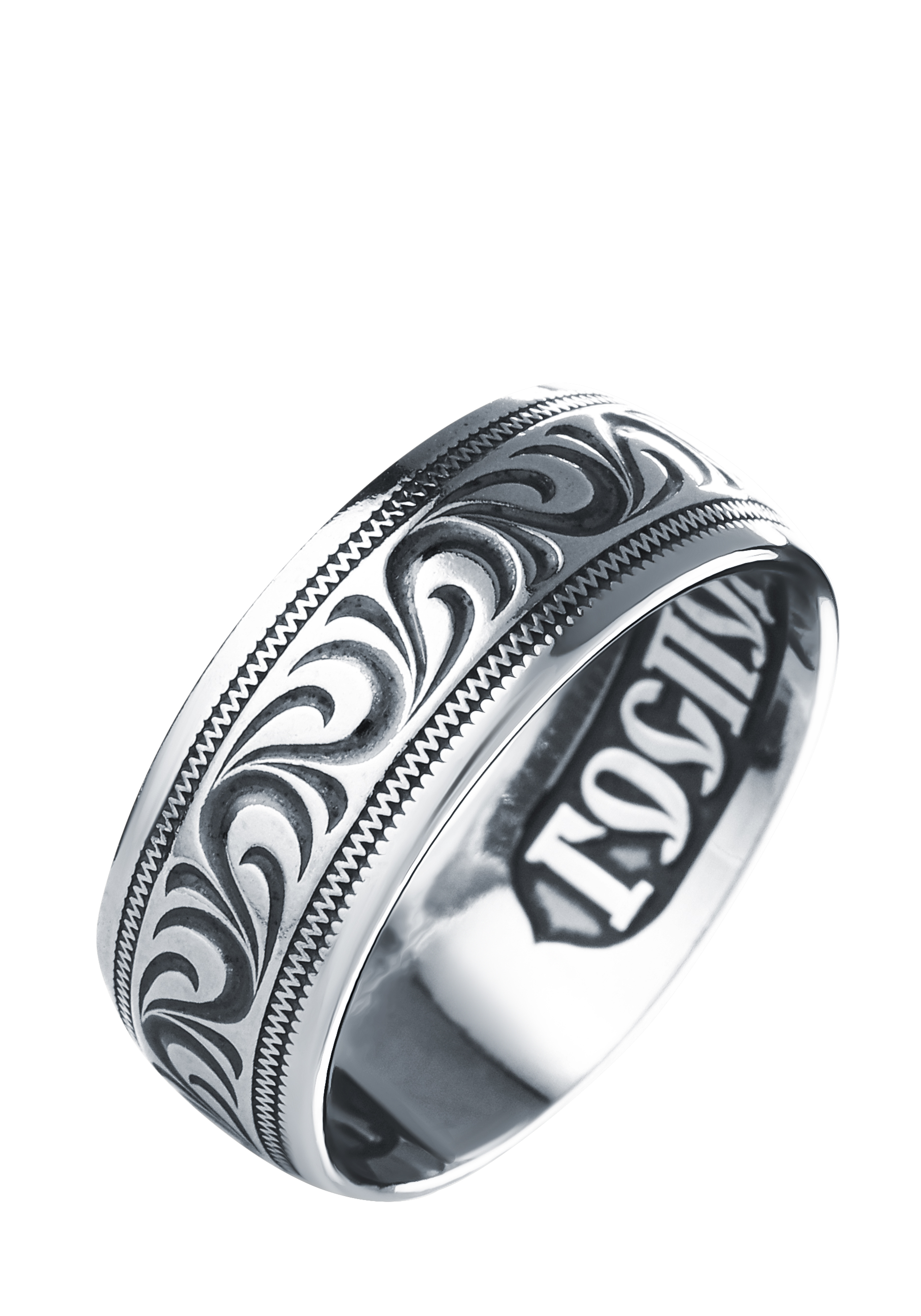 

Серебряное кольцо "Моя вера", Серый