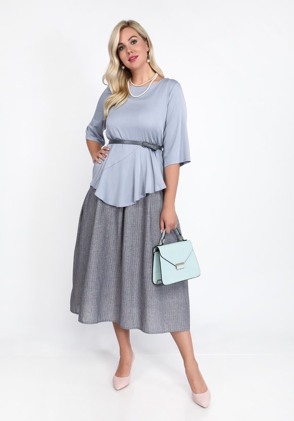 Блуза с асимметричным воланом шир.  580, рис. 1