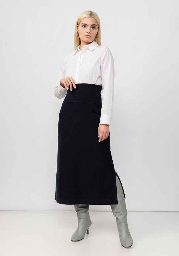 Юбка вязаная с высоким поясом шир.  580, рис. 2