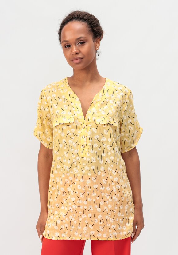 Блуза с цветочным принтом Офелия шир.  580, рис. 26