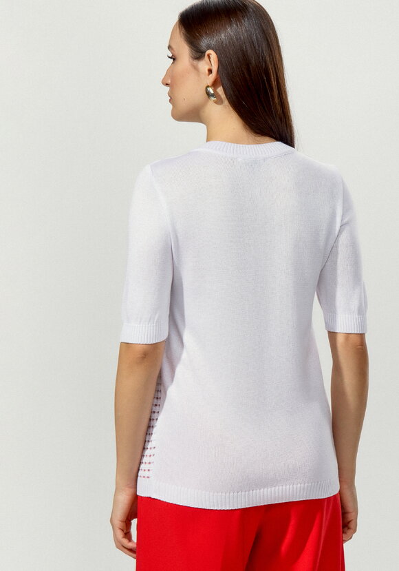 Джемпер с передней полочкой ажурной вязки шир.  580, рис. 3