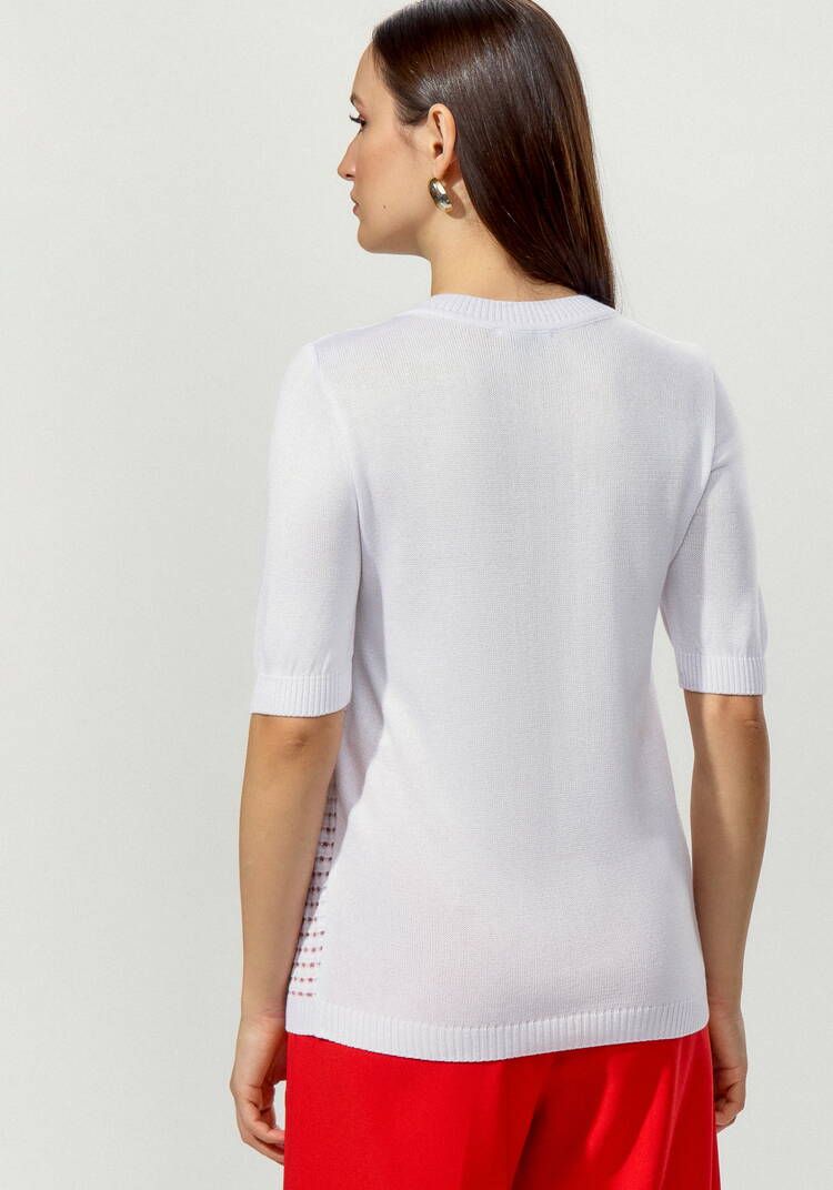 Джемпер с передней полочкой ажурной вязки шир.  750, рис. 3