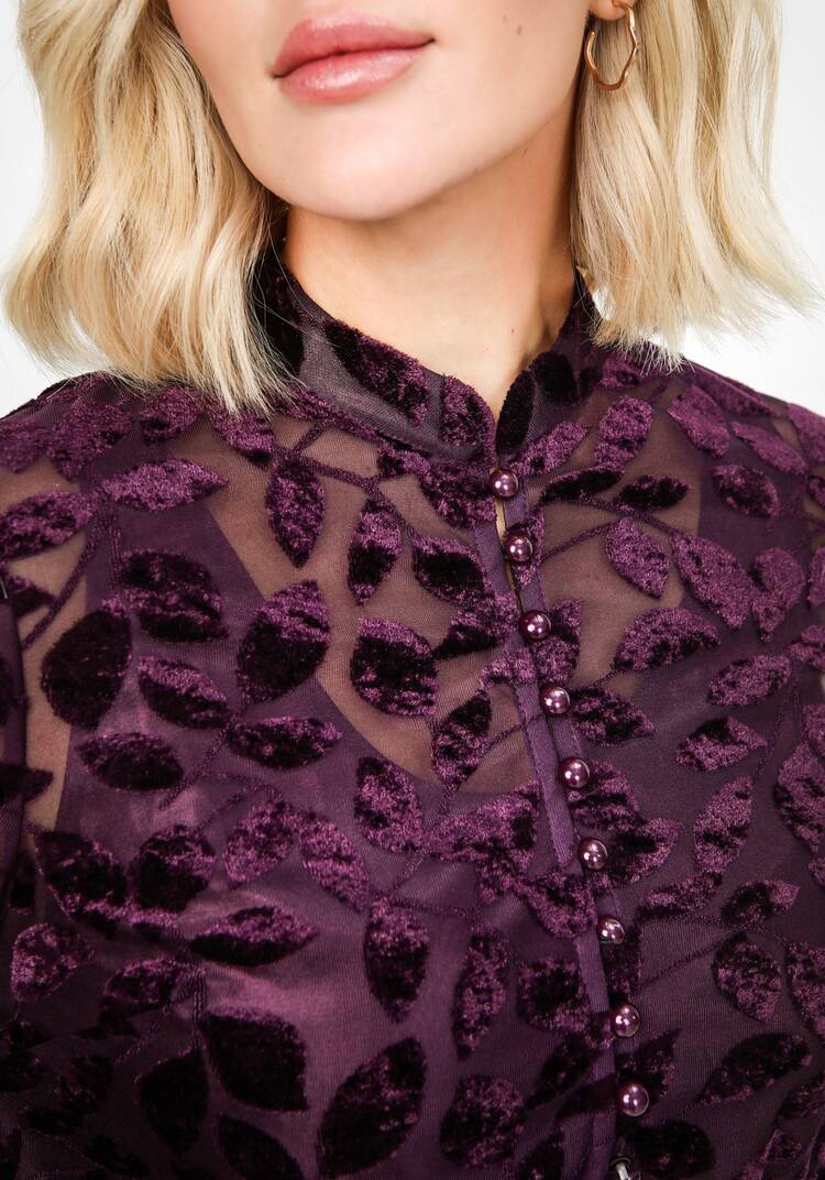 Платье из бархата с воротником-стойкой шир.  750, рис. 5