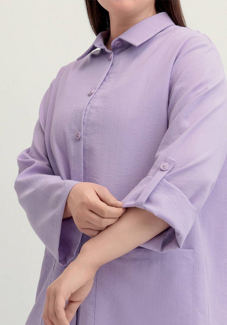 Рубашка на пуговицах свободного кроя шир.  750, рис. 6