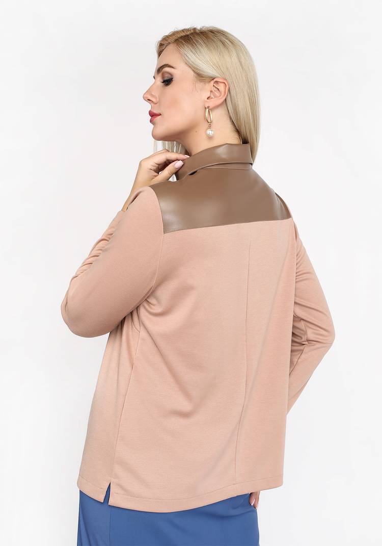 Блуза с отделкой из эко кожи шир.  750, рис. 7