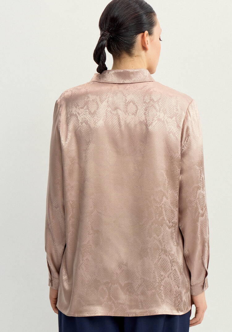 Блуза из шелка со змеиным принтом шир.  750, рис. 3