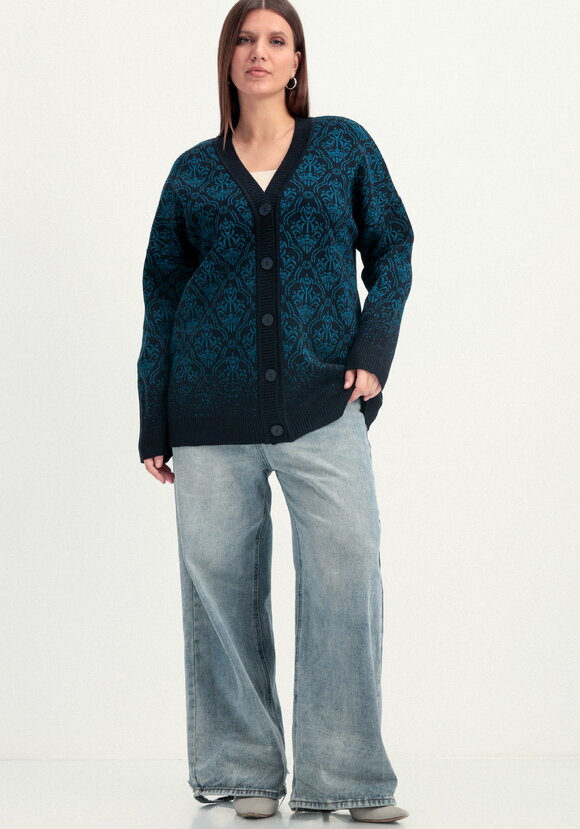 Кардиган с узорами и эффектом деграде шир.  580, рис. 16