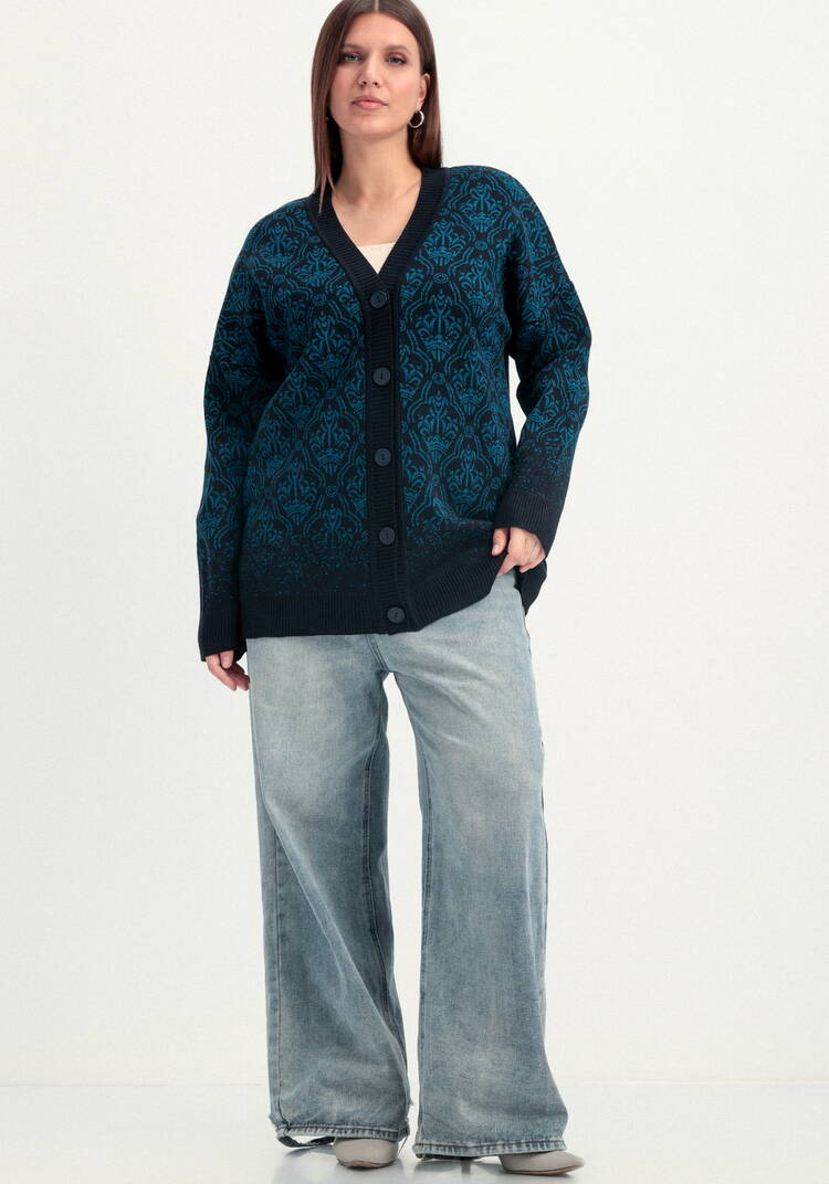 Кардиган с узорами и эффектом деграде шир.  750, рис. 16