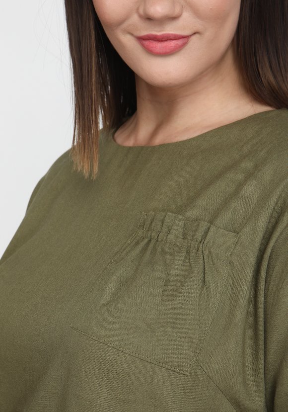 Блуза с декоративным карманом шир.  580, рис. 4