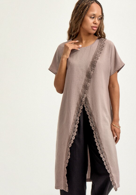 Туника изо льна с кружевом шир.  580, рис. 10