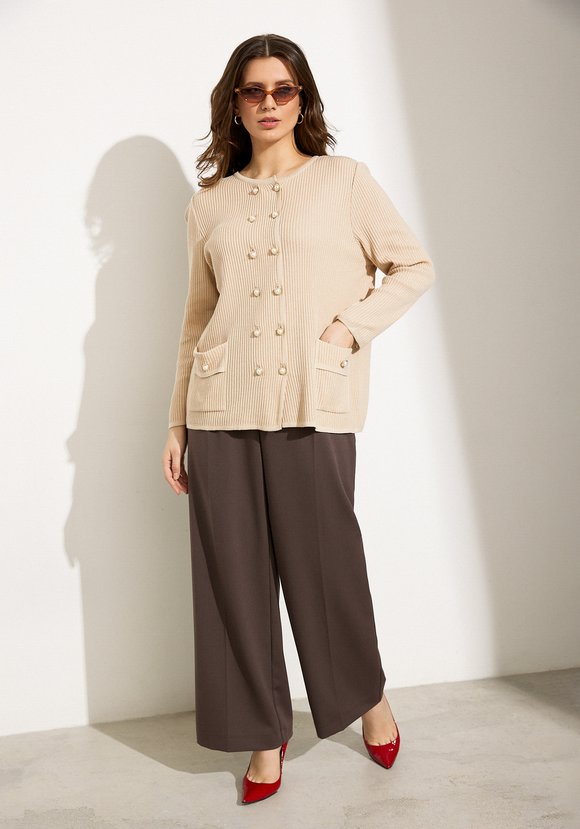 Жакет на пуговицах с жемчугом шир.  580, рис. 15