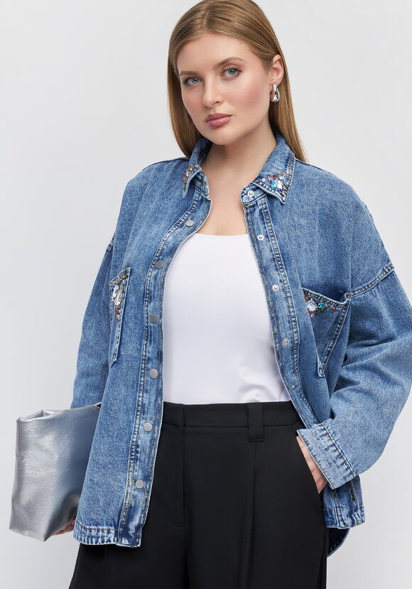 Джинсовая куртка Магия кристалов шир.  580, рис. 1