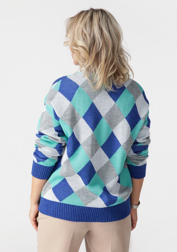 Кардиган Яркие ромбы шир.  580, рис. 22