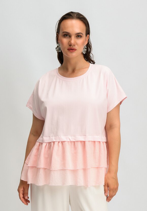 Блуза комбинированная с ярусами по низу шир.  580, рис. 9