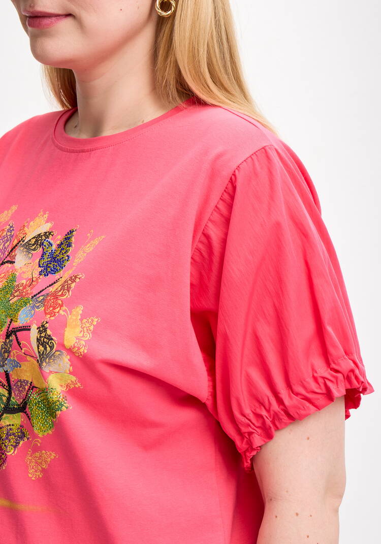 Блуза с ярким принтом и коротким рукавом шир.  750, рис. 12