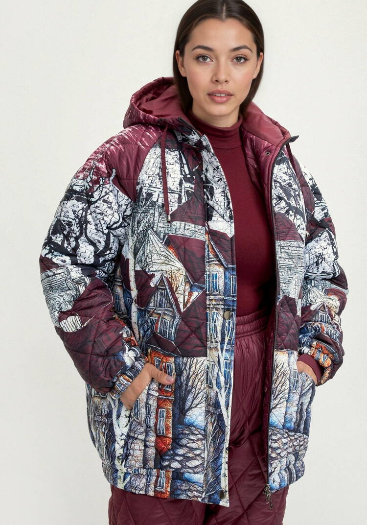 Куртка с принтом Городской пейзаж шир.  750, рис. 16