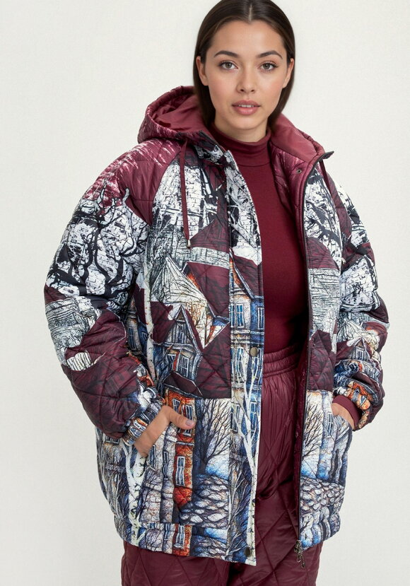 Куртка с принтом Городской пейзаж шир.  580, рис. 16
