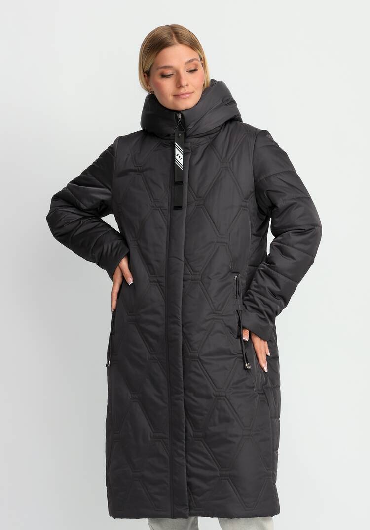 Удлиненное пальто с капюшоном шир.  750, рис. 9