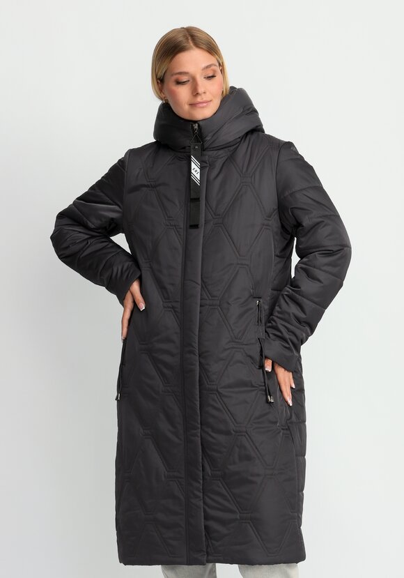 Удлиненное пальто с капюшоном шир.  580, рис. 9