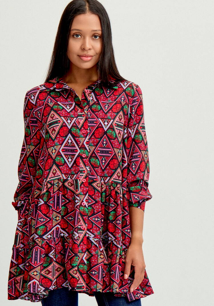 Блуза свободная с воланами по низу шир.  750, рис. 31