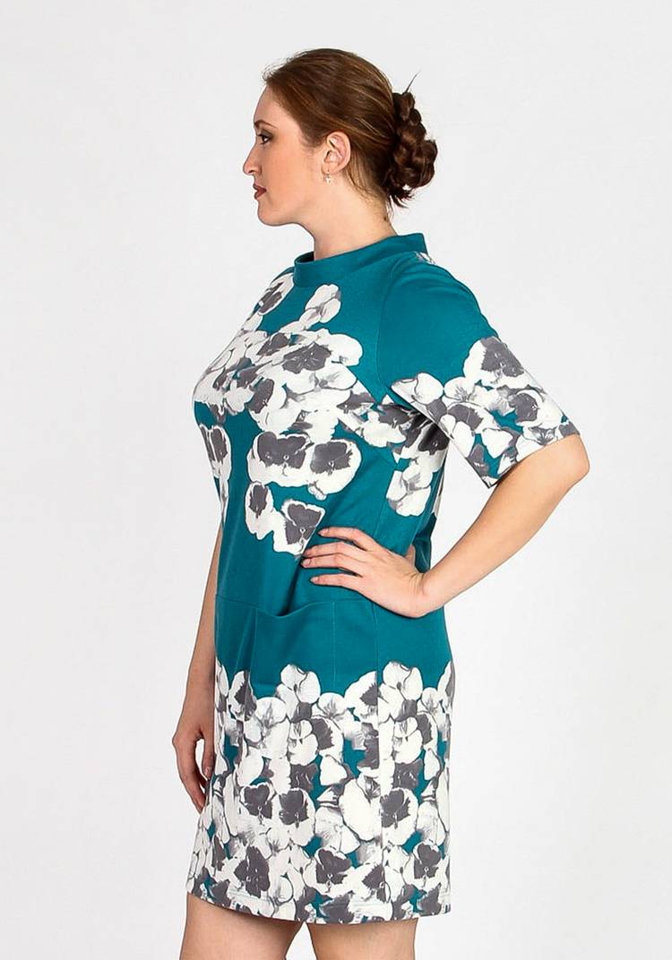 Платье с цветочным принтом и рукавом 1/2 шир.  750, рис. 3