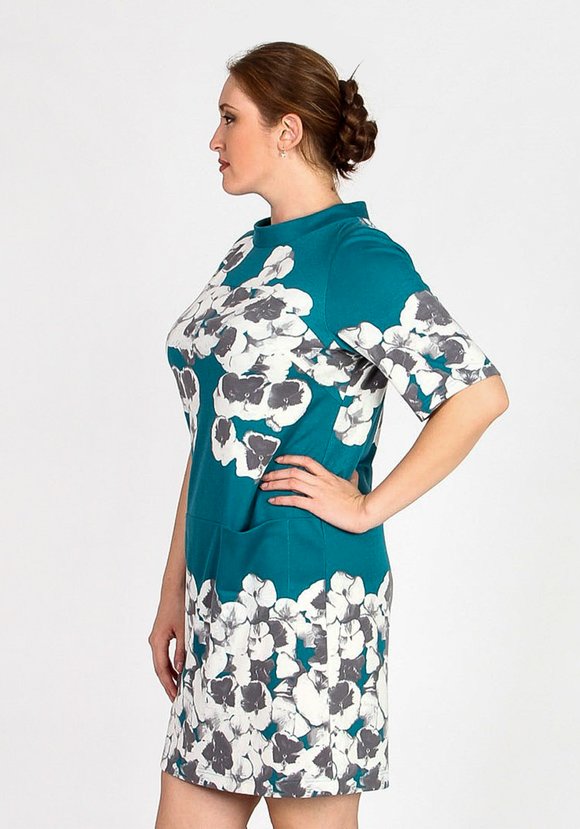 Платье с цветочным принтом и рукавом 1/2 шир.  580, рис. 3