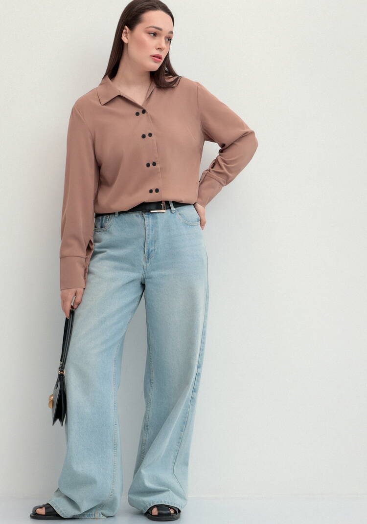 Рубашка с контрастными пуговицами шир.  750, рис. 20