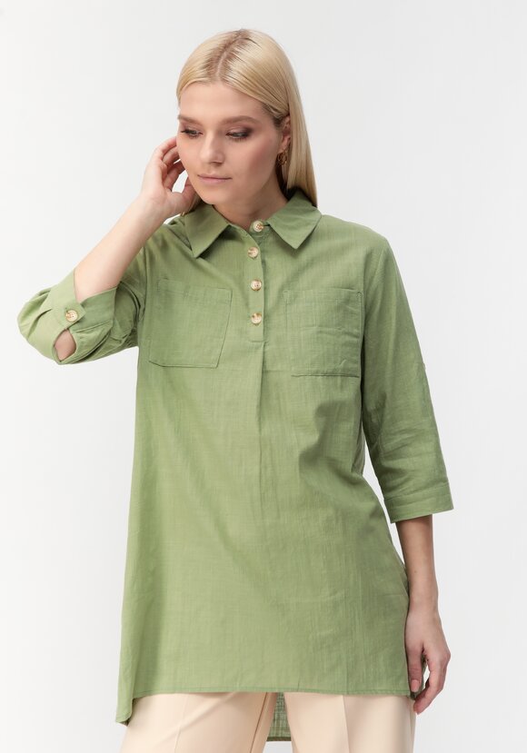 Туника с декоративными пуговицами Тина шир.  580, рис. 1