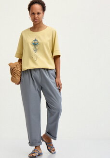 Брюки прямые изо льна с карманами