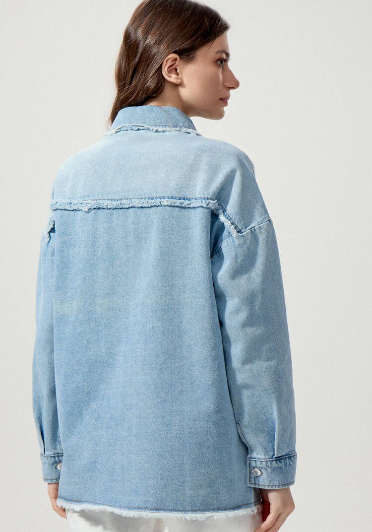 Джинсовая куртка с бахромой по краям шир.  750, рис. 11