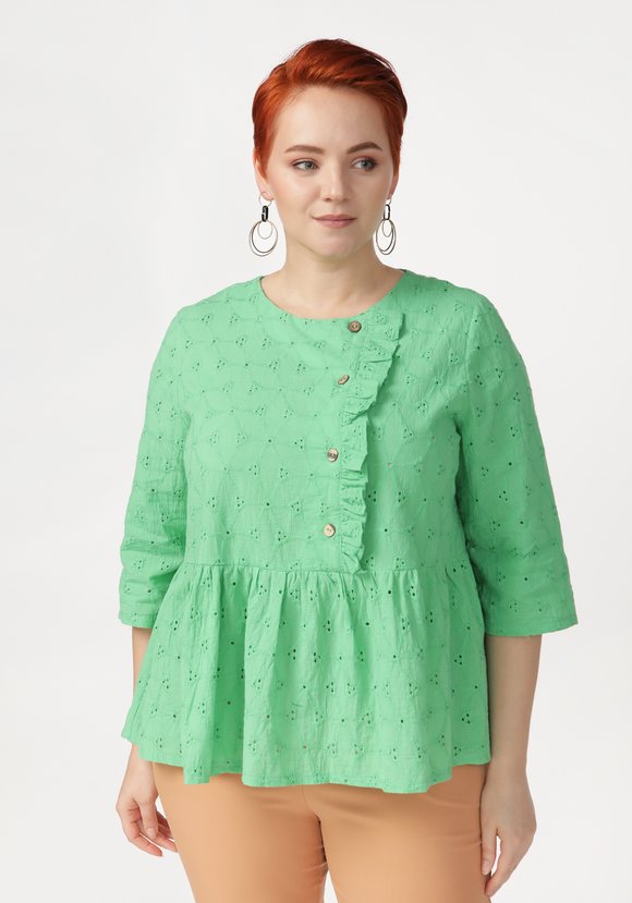 Блуза свободная из фактурной ткани шир.  580, рис. 5