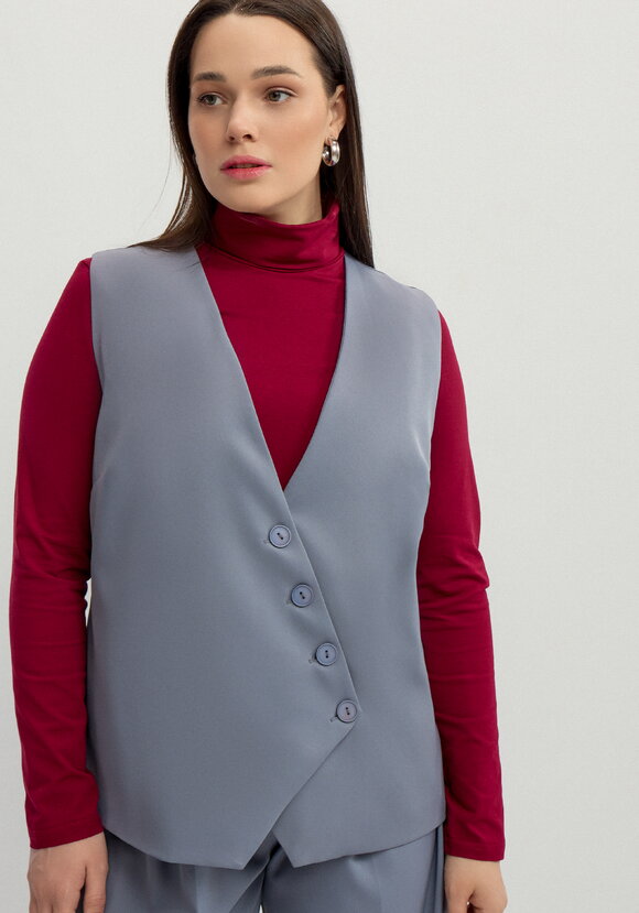 Жилет с асимметричным кроем шир.  580, рис. 10